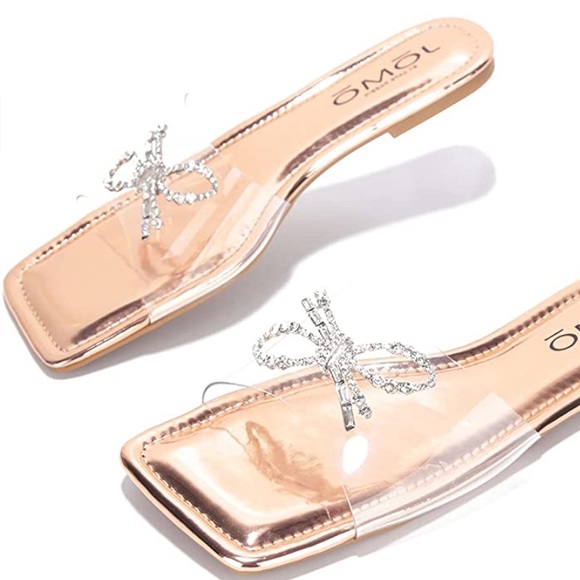 Cape Robbin Shoes - 🆕 Rose Gold Slip-On Shoe With Rhinestone Bow